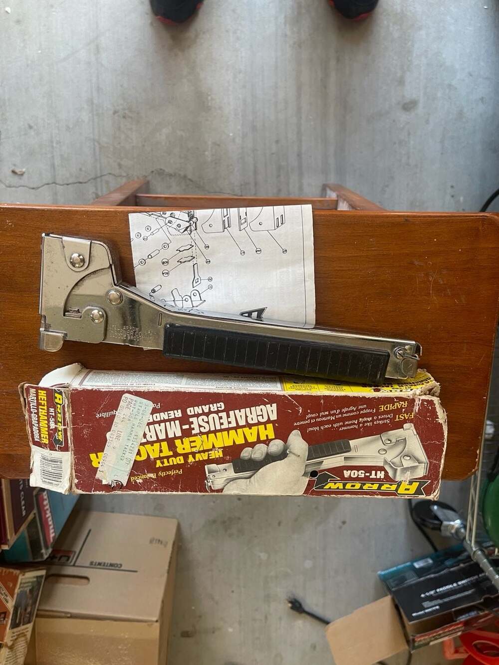 Vintage‎ Arrow HT-50A Heavy Duty Hammer Tacker with Original Box
